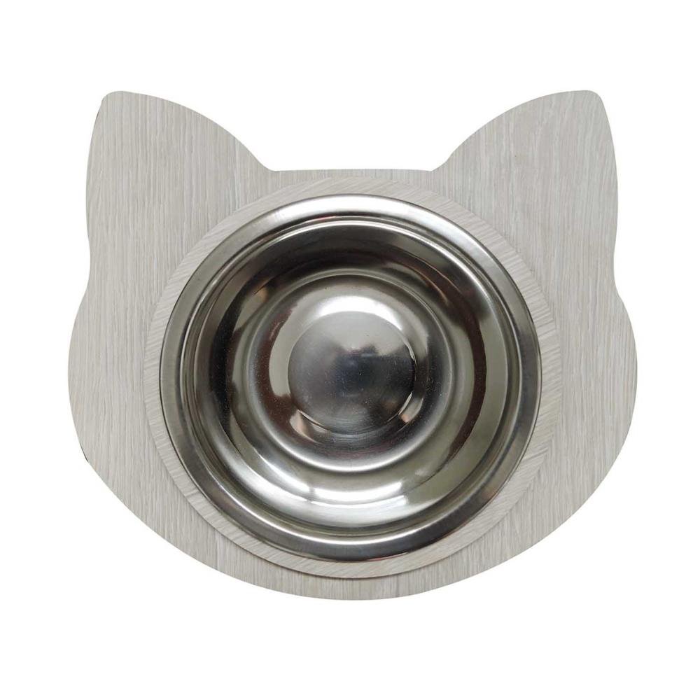 Comedouro Para Gato Hello Pet Tigela De Inox 350ml Amadeirado - 2