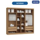 Ver imagem 7 de Guarda-Roupa 3 Portas de Correr 4 Gavetas com 1 Espelho 100% MDF Imperial New Marrom/Angelin/Duna