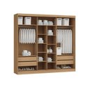 Ver imagem 4 de Guarda-Roupa 3 Portas de Correr 4 Gavetas com 1 Espelho 100% MDF Imperial New Marrom/Angelin/Duna