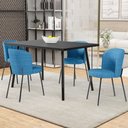 Ver imagem 2 de Kit 3 Cadeiras para Sala de Jantar Cozinha Estofada Gavi L02 Linho Azul - Lyam Decor