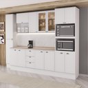 Ver imagem 1 de Cozinha Completa com Balcão Milla Pearl Soul 14 Portas MDF 310cm Branco