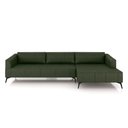 Ver imagem 7 de Sofá Bipartido Sala de Estar Kiara 292cm Chaise Direito Pés de Ferro Couro Verde Manchado G52 - Gran