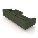 Ver imagem 6 de Sofá Bipartido Sala de Estar Kiara 292cm Chaise Direito Pés de Ferro Couro Verde Manchado G52 - Gran