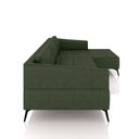 Ver imagem 5 de Sofá Bipartido Sala de Estar Kiara 292cm Chaise Direito Pés de Ferro Couro Verde Manchado G52 - Gran