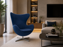 Ver imagem 2 de Poltrona Egg - Tecido Suede Azul