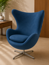 Ver imagem 1 de Poltrona Egg - Tecido Suede Azul