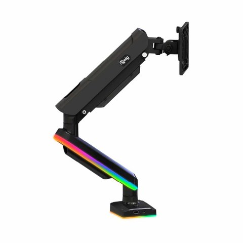 Suporte Gamer com RGB de Mesa, para Monitor 17" a 35", Pistão a Gás, Suporte até 9kg, Preto, Elg