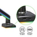 Ver imagem 6 de Suporte Gamer com RGB de Mesa, para Monitor 17" a 35", Pistão a Gás, Suporte até 9kg, Preto, Elg