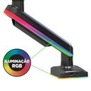 Ver imagem 5 de Suporte Gamer com RGB de Mesa, para Monitor 17" a 35", Pistão a Gás, Suporte até 9kg, Preto, Elg