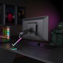 Ver imagem 2 de Suporte Gamer com RGB de Mesa, para Monitor 17" a 35", Pistão a Gás, Suporte até 9kg, Preto, Elg