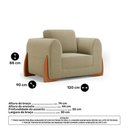 Ver imagem 6 de Kit 02 Poltronas e 01 Sofá Bloom 220cm 03 Lugares com Pés de Madeira Bouclê Bege - Desk Design