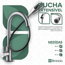 Ver imagem 3 de Torneira Cozinha Gourmet Monocomando Bancada Ducha Extensível Escovado Metal ABS Flexível Qualidade