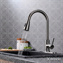 Ver imagem 5 de Torneira Cozinha Gourmet Monocomando Bancada Ducha Extensível Escovado Metal ABS Flexível Qualidade
