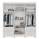 Ver imagem 5 de Guarda-Roupa Casal com Pés 6 Portas 4 Gavetas Texas Premium Branco