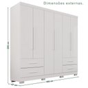 Ver imagem 4 de Guarda-Roupa Casal com Pés 6 Portas 4 Gavetas Texas Premium Branco