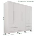 Ver imagem 3 de Guarda-Roupa Casal com Pés 6 Portas 4 Gavetas Texas Premium Branco