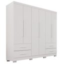 Ver imagem 3 de Guarda-Roupa Casal com Pés 6 Portas 4 Gavetas Texas Premium Branco