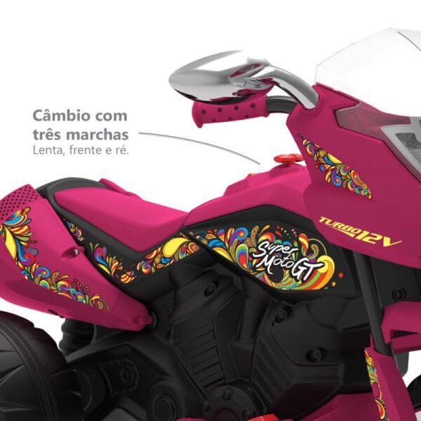 Moto Elétrica Infantil Bandeirante Super Moto GT Cinza e Vermelha 6V -  Carrefour - Carrefour