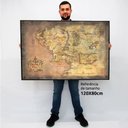 Ver imagem 2 de Quadro Decorativo Mapa Senhor dos Anéis em tela Canvas TaColado Moldura Flutuante 4,5cm Freijó 80 x 