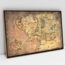 Ver imagem 1 de Quadro Decorativo Mapa Senhor dos Anéis em tela Canvas TaColado Moldura Flutuante 4,5cm Freijó 80 x 