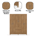 Ver imagem 5 de Guarda Roupa Casal 6 Portas 2 Gavetas 149 cm Fast Amendola Touch
