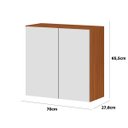 Ver imagem 3 de Armário Aéreo 70 Cm 2 Portas 100% Mdf Luna Cinamomo/off White