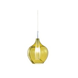 Pendente em Vidro Translúcido Dourado e Interior em Vidro Branco Mart - 1