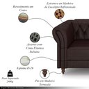 Ver imagem 3 de Sofá Living Sala de Estar Stanford Chesterfield 2 Lugares 180cm Pés de Madeira Couro Wine Vinho G58