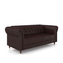 Ver imagem 2 de Sofá Living Sala de Estar Stanford Chesterfield 2 Lugares 180cm Pés de Madeira Couro Wine Vinho G58