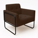 Ver imagem 5 de Poltrona Sala Industrial Alta Tubo Preto Elisa Suede Marrom D03 - D’Rossi