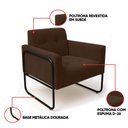 Ver imagem 3 de Poltrona Sala Industrial Alta Tubo Preto Elisa Suede Marrom D03 - D’Rossi