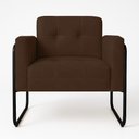 Ver imagem 2 de Poltrona Sala Industrial Alta Tubo Preto Elisa Suede Marrom D03 - D’Rossi