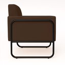 Ver imagem 6 de Poltrona Sala Industrial Alta Tubo Preto Elisa Suede Marrom D03 - D’Rossi