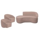 Ver imagem 2 de Kit Divã Recamier Orgânico Marrocos 200cm Lado Esquerdo e 2 Poltronas Amore Linho