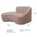 Ver imagem 5 de Kit Divã Recamier Orgânico Marrocos 200cm Lado Esquerdo e 2 Poltronas Amore Linho