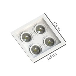 Spot Quadruplo Embutir Quadrado Recuado Mr16 Branco - 2