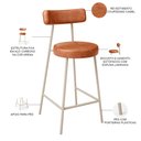 Ver imagem 4 de Kit 03 Banquetas Baixa Cozinha Sala Jantar Bancada Milão Arena L02 Couríssimo Camel - lyam decor