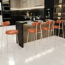 Ver imagem 2 de Kit 03 Banquetas Baixa Cozinha Sala Jantar Bancada Milão Arena L02 Couríssimo Camel - lyam decor