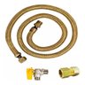 Kit Instalação Gás Encanado Mangueira 80cm Registro Adaptado - 1
