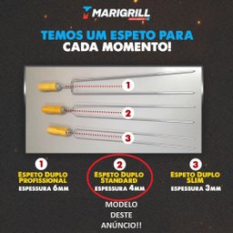 Espeto Duplo Standard para Churrasqueira Churrasco Marigrill Adicionar Aos Favoritos - 2