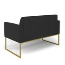 Ver imagem 3 de Sofá Namoradeira Base Industrial Dourado Marisa Veludo Preto D03 - D'Rossi