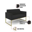 Ver imagem 2 de Sofá Namoradeira Base Industrial Dourado Marisa Veludo Preto D03 - D'Rossi