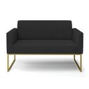 Ver imagem 5 de Sofá Namoradeira Base Industrial Dourado Marisa Veludo Preto D03 - D'Rossi