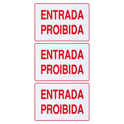 Combo 10 Placas de Sinalização Entrada Proibida 30x20 Acesso - P-11 F9e