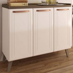 Balcão Buffet em Aço 3 Portas Branco/nogueira 800513 - Telasul - 1