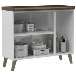 Balcão Buffet em Aço 3 Portas Branco/nogueira 800513 - Telasul - 3