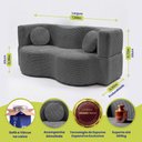 Ver imagem 2 de Sofá Cama Bolge 1,88m Xpand Tech Tecido Velourê Cinza Escuro Cama Inbox