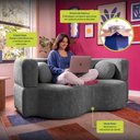 Ver imagem 5 de Sofá Cama Bolge 1,88m Xpand Tech Tecido Velourê Cinza Escuro Cama Inbox