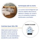 Ver imagem 7 de Cama Queen 4 Gavetas e Cabeceira Nicho com LED MDF Aurora Yescasa Marrom/Carvalho Hanover
