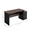 Ver imagem 2 de Mesa Escrivaninha Com Gaveteiro Freijo Preto